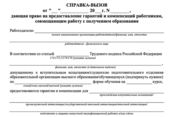 Учебный отпуск в 2025 году